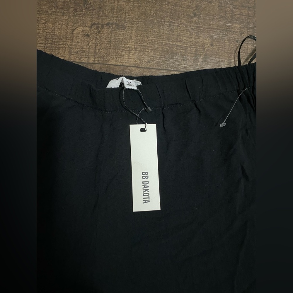 NWT BB Dakota by Steve Madden Elastic Waist Exaggerated Flare Pant Black Size M - Picture 6 of 11